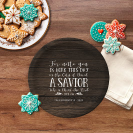 Rustic Wood Christelijk kerstmis Verse Typografie Papieren Bordje