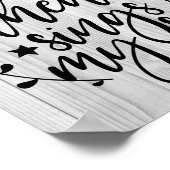 Rustic Wood Christelijk Song Quote Sings My Soul Poster (Hoek)