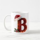 Rustic Wood Christmas Letter B String Lights Koffiemok (Links)