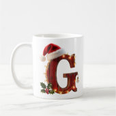 Rustic Wood Christmas Letter G String Lights Koffiemok (Links)