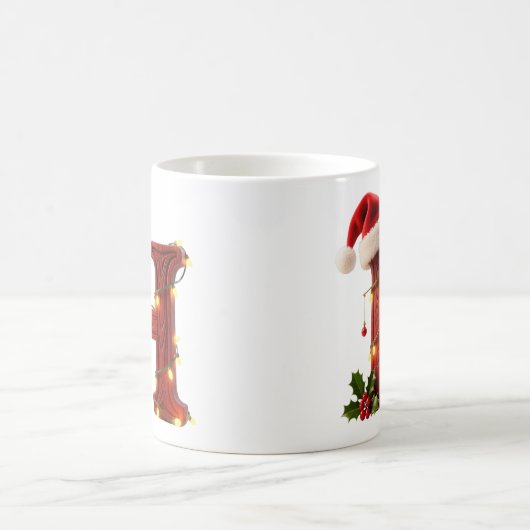 Rustic Wood Christmas Letter H String Lights Koffiemok (Center)