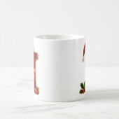 Rustic Wood Christmas Letter I String Lights Koffiemok (Center)