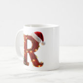 Rustic Wood Christmas Letter R String Lights Koffiemok (Voorkant links)