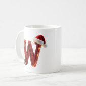 Rustic Wood Christmas Letter W String Lights Koffiemok (Voorkant links)