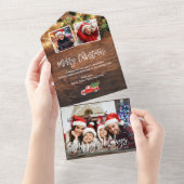Rustic Wood Christmas Photo Seal en Stuur Kaart (Afscheurbaar)