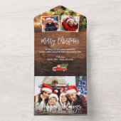 Rustic Wood Christmas Photo Seal en Stuur Kaart (Binnen)