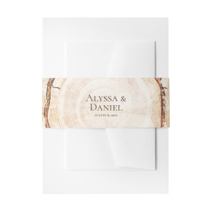 Rustic Wood Classic Font Wedding Uitnodigingen Wikkel