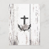 Rustic Wood Coastal Beach Anchor Bewaar de datum Aankondigingskaart (Voorkant)