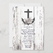 Rustic Wood Coastal Beach Anchor Vrijgezellenfeest Kaart (Voorkant)