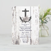 Rustic Wood Coastal Beach Anchor Vrijgezellenfeest Kaart (Staand voorkant)