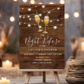 Rustic Wood Cocktail String Licht de avond ervoor Kaart