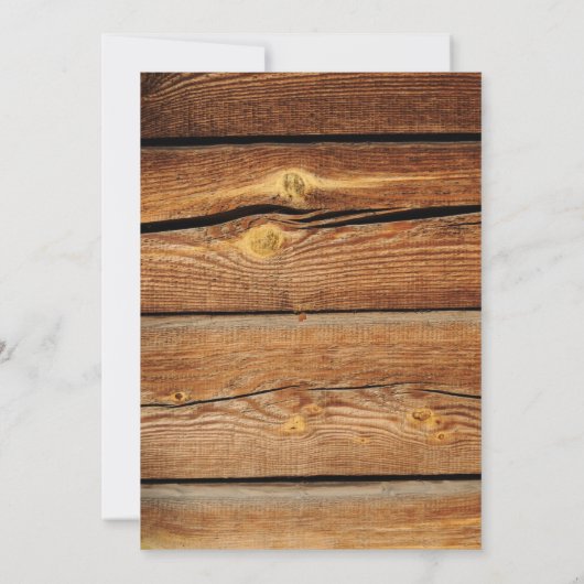 Rustic Wood College Trunk Party Kaart (Achterkant)