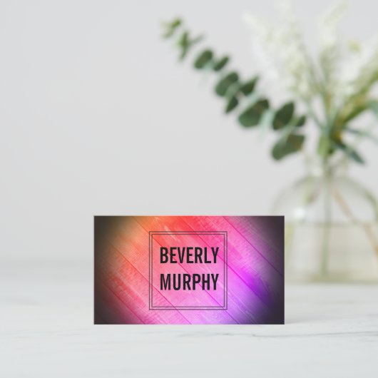 Rustic Wood Colorful Embellish Vignette Visitekaartje (Staand voorkant)