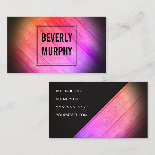 Rustic Wood Colorful Embellish Vignette Visitekaartje (Voorkant / Achterkant)