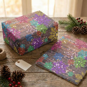 Rustic Wood Colorful Glitter Snowflakes Christmas Tissuepapier