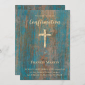 rustic wood Confirmation Kaart (Voorkant / Achterkant)