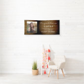 Rustic Wood Congrats Afstudeerder Afstuderen Photo Spandoek (Insitu)