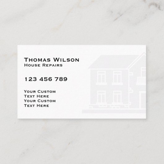 Rustic Wood Construction Handyman Carpenter Tools Visitekaartje (Achterkant)