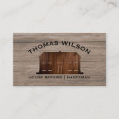 Rustic Wood Construction Handyman Carpenter Tools Visitekaartje (Voorkant)