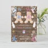Rustic Wood Cookies Gingerbread Geslacht Onthullen Kaart (Staand voorkant)
