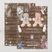 Rustic Wood Cookies Gingerbread Geslacht Onthullen Kaart (Voorkant / Achterkant)