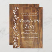 Rustic Wood Country Bachelorette Party Kaart (Voorkant / Achterkant)