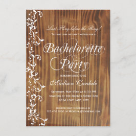 Rustic Wood Country Bachelorette Party Kaart