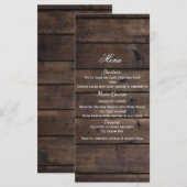 Rustic Wood Country Barn Style Wedding Menu (Voorkant / Achterkant)