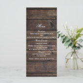 Rustic Wood Country Barn Style Wedding Menu (Staand voorkant)