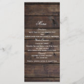 Rustic Wood Country Barn Style Wedding Menu (Voorkant)