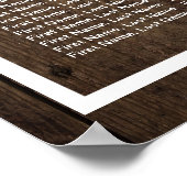 Rustic Wood Country Barn Wedding Seating Chart Poster (Hoek)