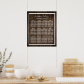 Rustic Wood Country Barn Wedding Seating Chart Poster (Keuken)