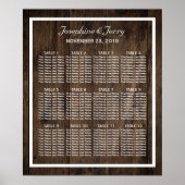Rustic Wood Country Barn Wedding Seating Chart Poster (Voorkant)