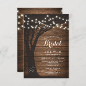 Rustic Wood Country Bridal Shower Kaart (Voorkant / Achterkant)
