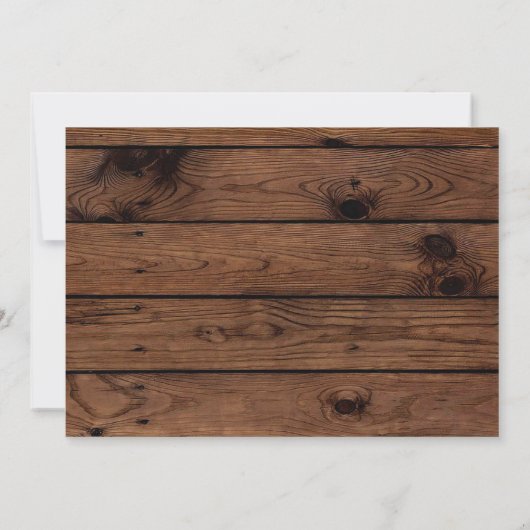 Rustic Wood Country Eerste 1e Communie Jongen Meis Kaart (Achterkant)