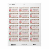 Rustic Wood Country Farmhouse Floral Roos Adres Etiket (Full Sheet)