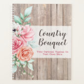 Rustic Wood Country Farmhouse Floral Roos Boutique Planner (Voorkant)