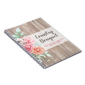 Rustic Wood Country Farmhouse Floral Roos Journal Notitieboek (Rechterzijde)