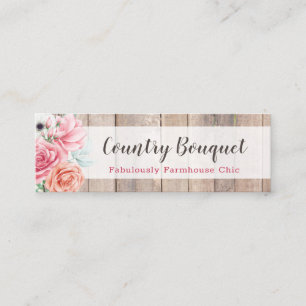 Rustic Wood Country Farmhouse Floral Social Media Mini Visitekaartje
