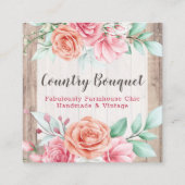 Rustic Wood Country Farmhouse Floral Social Media Vierkante Visitekaartje (Voorkant)