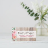 Rustic Wood Country Farmhouse Floral Social Media Visitekaartje (Staand voorkant)