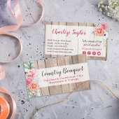 Rustic Wood Country Farmhouse Floral Social Media Visitekaartje