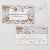 Rustic Wood Country Farmhouse Roos Script Business Visitekaartje (Voorkant / Achterkant)