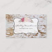 Rustic Wood Country Farmhouse Roos Script Business Visitekaartje (Voorkant)