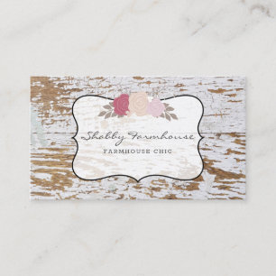 Rustic Wood Country Farmhouse Roos Script Business Visitekaartje