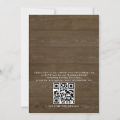 Rustic Wood Country Lace Elegant QR Code Wedding Kaart (Achterkant)
