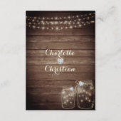 Rustic Wood Country Mason Jar Lights Wedding (Achterkant)