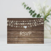 Rustic Wood Country Mason Jar Lights Wedding (Staand voorkant)