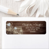 Rustic Wood Country Mason Jar Lights Wedding Etiket (Insitu)