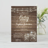 RUSTIC Wood Country Mason Jars Baby shower Kaart (Staand voorkant)